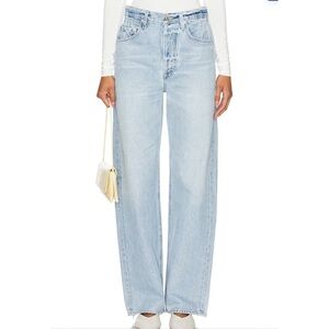 Citizens of Humanity Gwendoline Scrunch Wide Leg Jeans Dakota Blue 24